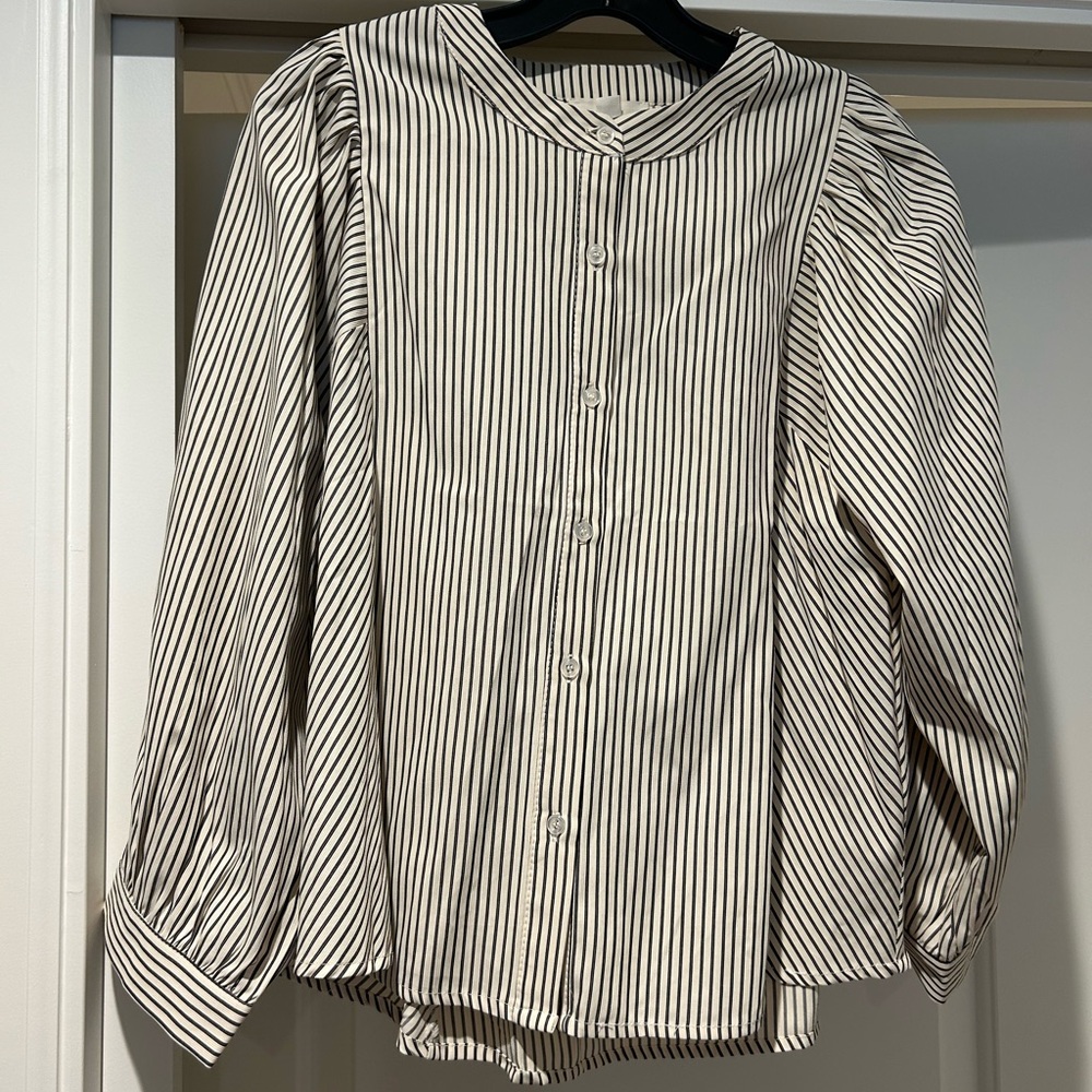Entro black and White Striped Blouse